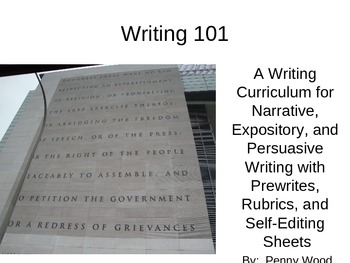 Preview of Writing 101 A Writing Curriculum