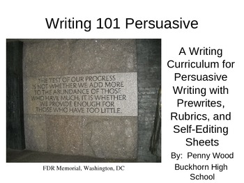 Preview of Writing 101 Persuasive Writing Curriculum