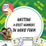 Writing 2-Digit Numbers in Word Form QR Codes Task Cards