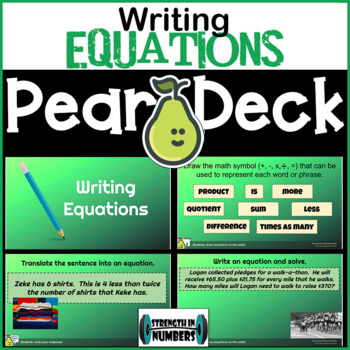 Preview of Writing 2-Step Equations Digital Activity for Pear Deck/Google Slides