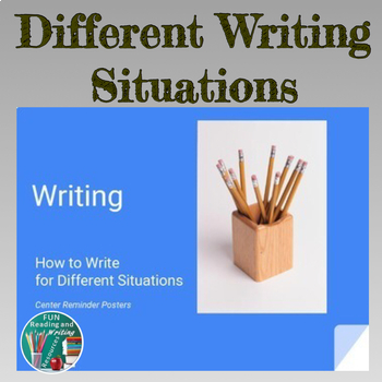 Preview of Writing for Different Kinds of Situations - Posters or Slides
