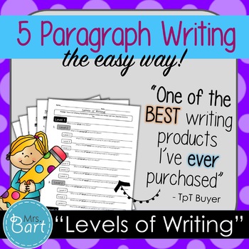 Preview of 5 Paragraph Essay Writing- EASIEST way to teach kids to organize their writing
