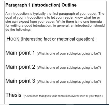 Preview of Writing: 5 Paragraph Essay Outline and Rough Draft Template