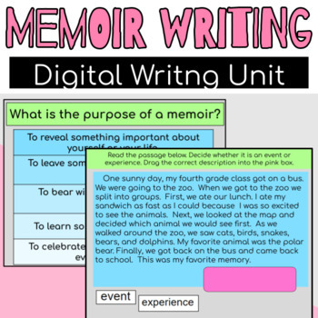Preview of Writing A Memoir: Digital Narrative Writing {Google Classroom}