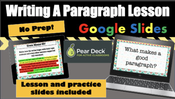 Preview of Writing A Paragraph Lesson