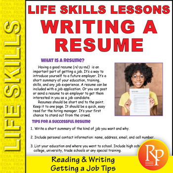 Preview of How to Write a Resume and Cover Letter Worksheets:  Getting a Job - Applications