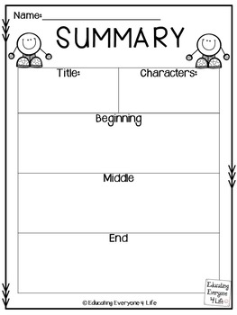 Writing A Summary {Free Graphic Organizer} by Educating Everyone 4