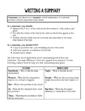 Writing A Summary Reference Sheet