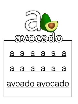 Preview of Writing A-Z with cute fruits
