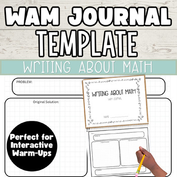 Preview of Writing About Math (WAM) Journal | Math Reflection Notebook + Editable Tabs