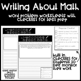 Writing About Math Worksheets | Extended Math Response Test Prep