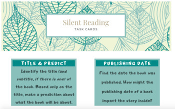 Preview of Writing About Reading - Silent Reading Task Cards