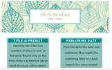 Writing About Reading - Silent Reading Task Cards