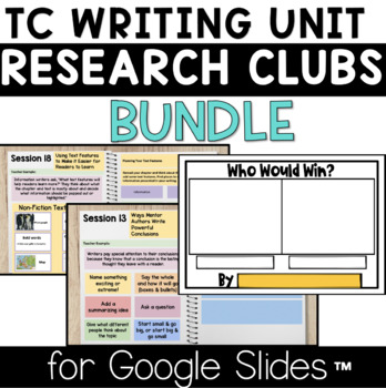 Preview of Writing About Research Lucy Calkins Interactive Notebook Project and BUNDLE