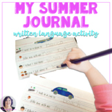 My Summer Journal Writing About Vacation Adapted Activity