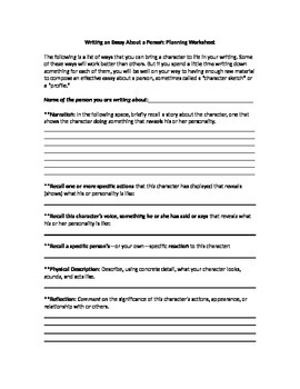 Character sketch essay example