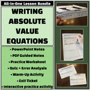 Preview of Writing Absolute Value Equations - All-in-One Bundle - Notes, activities, &more!