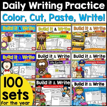 Preview of Daily Writing Prompts | Creative Writing | Winter Writing Center Activities