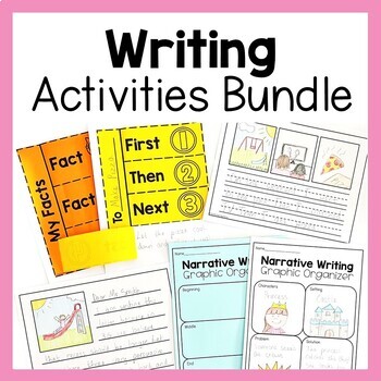 Preview of Writing Activities Bundle | Interactive Notebooks Graphic Organizers Lined Paper