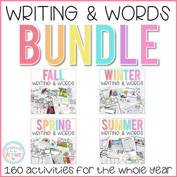Preview of Writing Activities & Word Work Bundle - Spring, Fall, Winter, Summer