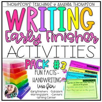 Preview of Writing Activities for Early Finishers PACK 3