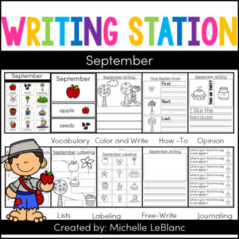 Writing Activities for Kindergarten- September by Mrs LeBlancs Learners