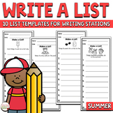 Writing Activities for Writing Centers List Writing Activi