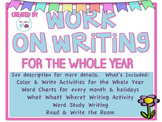 Writing Activities for the Whole Year Kindergarten 1st Grade