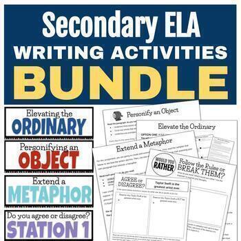 Preview of Writing Activity Bundle for Middle and High School English