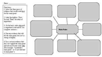 Preview of Writing Activity: Match the best evidence to the Main Point(1984 Orwell Example)