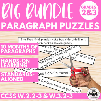 Preview of Paragraph Writing Hands-On Activity | Writing Center BUNDLE | 2nd Grade