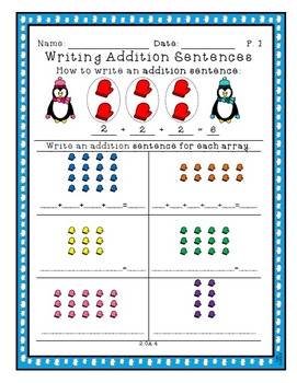 writing addition sentences from arrays 2oa4 by teacher gameroom