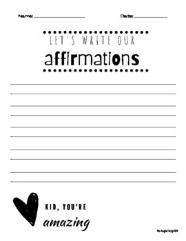 Preview of Writing Affirmations for Beginners