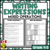 Writing Algebra Expressions and Equations Worksheets