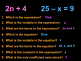Writing Algebraic Expressions & Equations Step-by-Step PowerPoint
