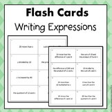 Writing Algebraic Expressions Flash Cards  6.EE.2