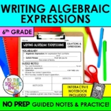 Writing Algebraic Expressions Notes