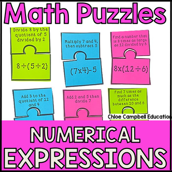 Preview of Writing Algebraic Expressions - Numerical Expressions - Math Centers - 5th Grade