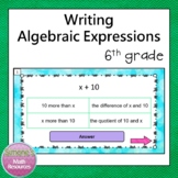 Writing Algebraic Expressions Presentation 6.EE.2a