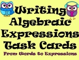 Writing Algebraic Expressions Task Cards