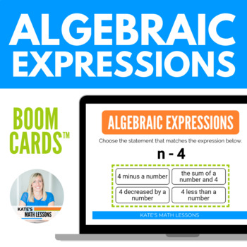 Preview of Writing Algebraic Expressions Boom Cards™ Digital Activity