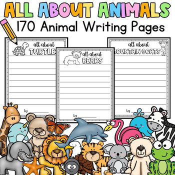 Preview of Writing All About Animal Pages - 170 Animals - Research Informational Writing