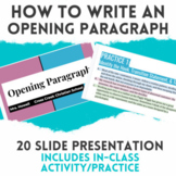 Writing An Opening / Introductory Paragraph with In-Class 
