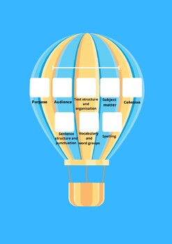 Preview of Writing Analysis - Data Display Hot Air Balloon Theme