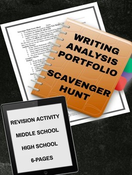 Preview of Writing Analysis Portfolio Activity - CCSS Scavenger Hunt