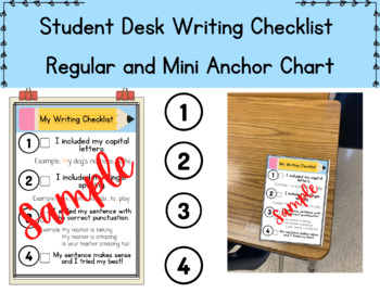 Preview of Writing Anchor Chart: My Writing Check List for Student Desks