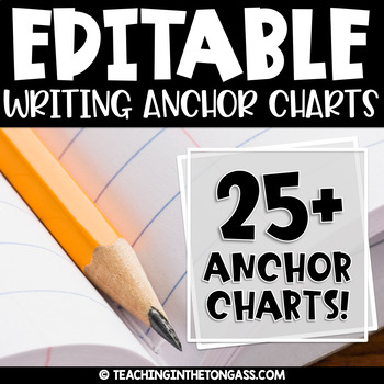 Preview of Writing Anchor Charts Editable Center Poster Bundle