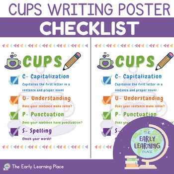 Preview of CUPS Writing Poster - Check List