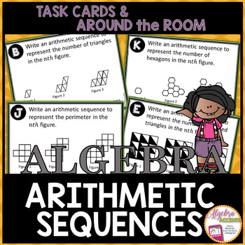 Preview of Writing Arithmetic Sequences from Patterns Task Cards