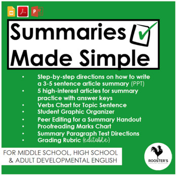 Preview of Writing Article Summaries {Digital & PDF} Distance Learning